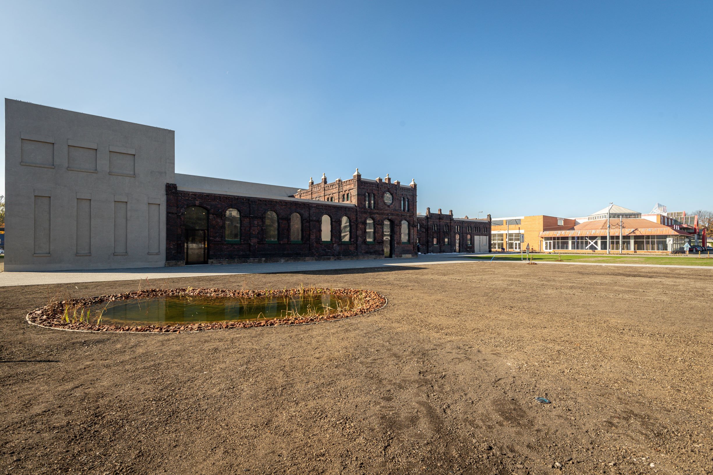 The reconstructed former slaughterhouse – today the PLATO contemporary art gallery. Photograph: Lukáš Kaboň 